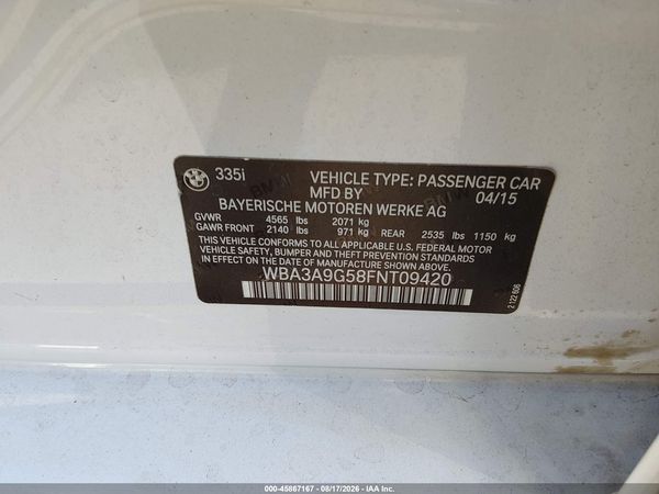 2015 BMW 335I SA