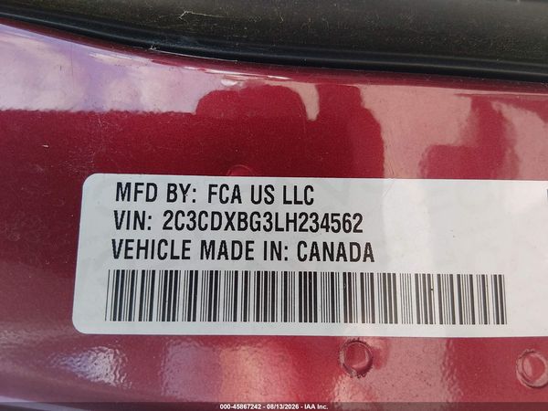 2020 DODGE CHARGER SXT RWD