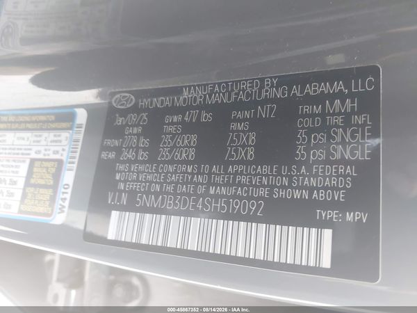 2025 HYUNDAI TUCSON SEL — I9
