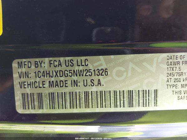 2022 JEEP WRANGLER UNLIMITED SPORT S 4X4