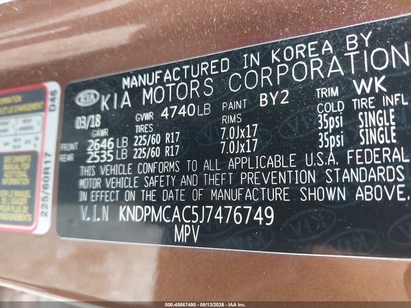 2018 KIA SPORTAGE LX