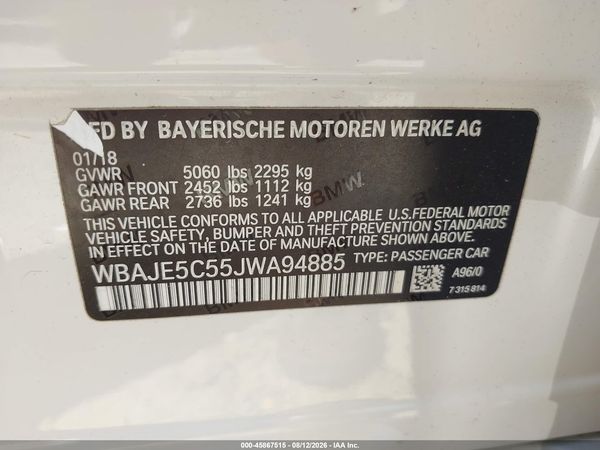 2018 BMW 540I