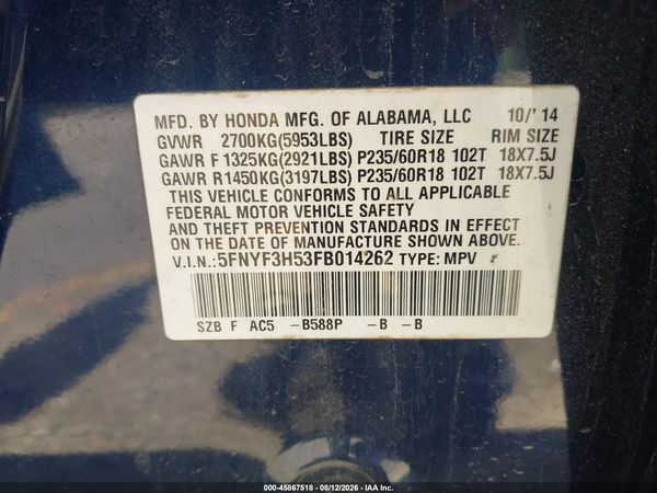 2015 HONDA PILOT EX-L