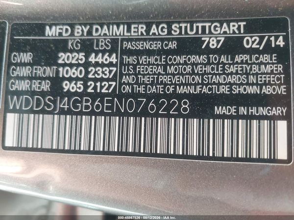 2014 MERCEDES-BENZ CLA 250 4MATIC