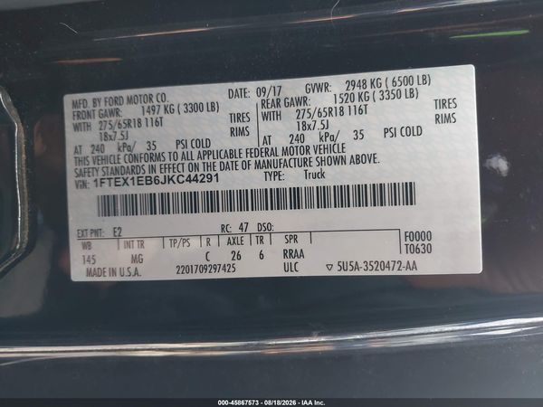 2018 FORD F-150 XLT