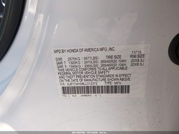 2020 ACURA MDX