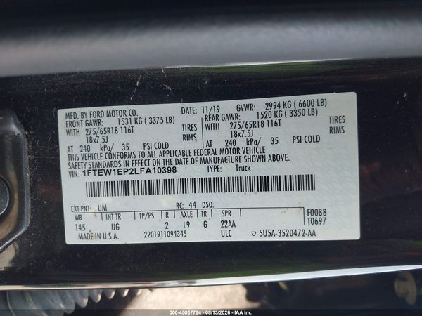 2020 FORD F-150 XLT