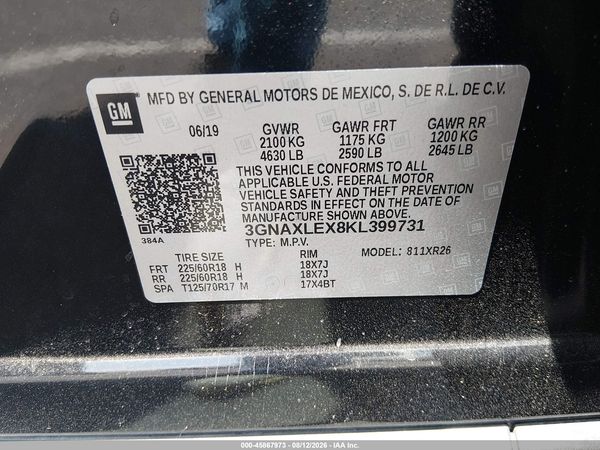 2019 CHEVROLET EQUINOX LT — I9