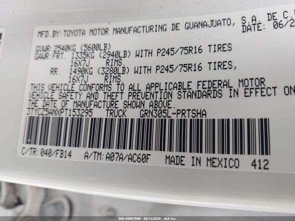 2023 TOYOTA TACOMA SR V6