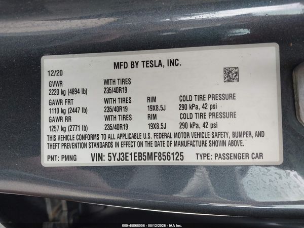 2021 TESLA MODEL 3