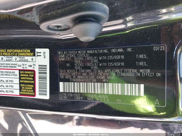 2023 TOYOTA HIGHLANDER LE