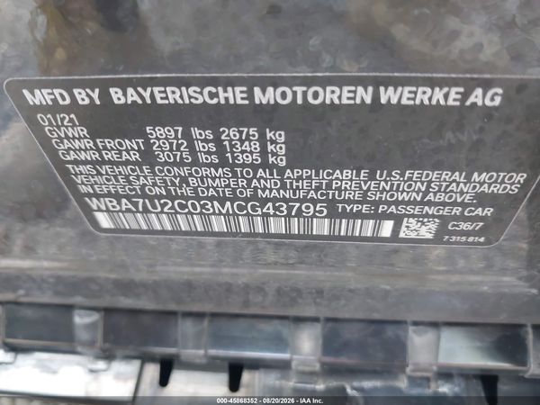 2021 BMW 750I XDRIVE