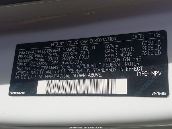 2016 VOLVO XC90 T6 INSCRIPTION