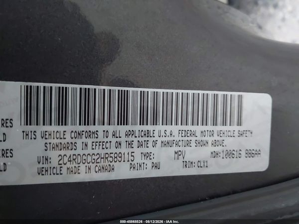 2017 DODGE GRAND CARAVAN SXT