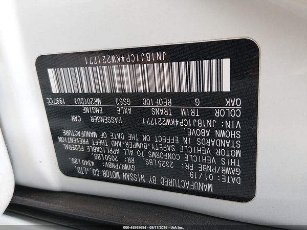 2019 NISSAN ROGUE SPORT S