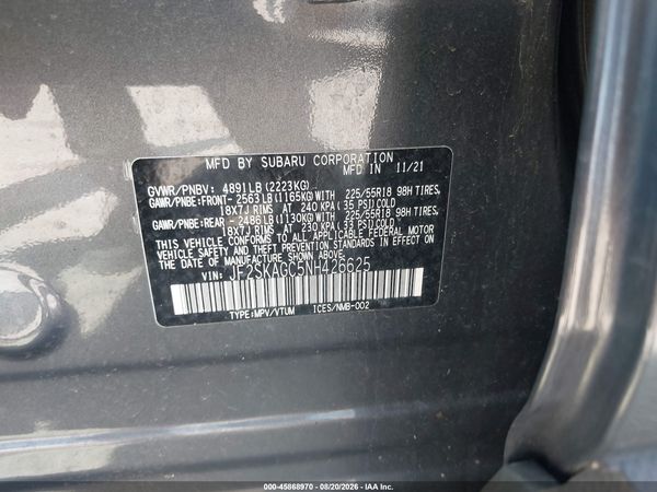 2022 SUBARU FORESTER SPORT — I9