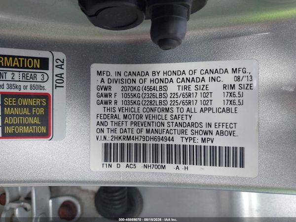 2013 HONDA CR-V EX-L