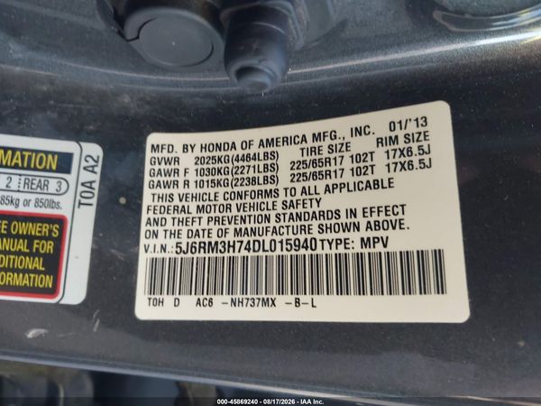 2013 HONDA CR-V EX-L