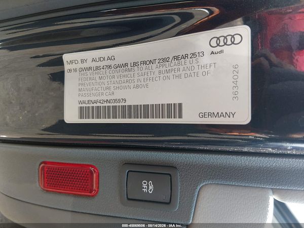 2017 AUDI A4 PREMIUM PLUS