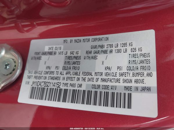 2016 MAZDA MX-5 MIATA CLUB