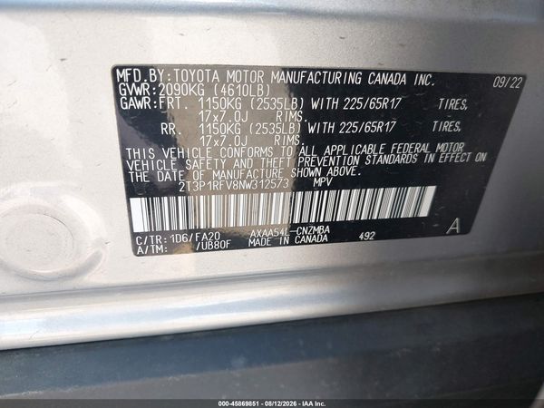 2022 TOYOTA RAV4 XLE