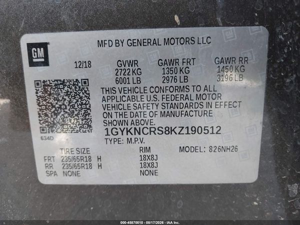 2019 CADILLAC XT5 LUXURY
