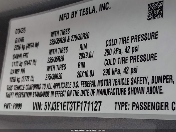 2026 TESLA MODEL 3