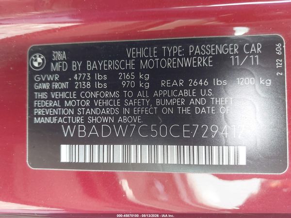 2012 BMW 328I