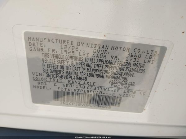 2023 NISSAN KICKS S XTRONIC CVT — I9