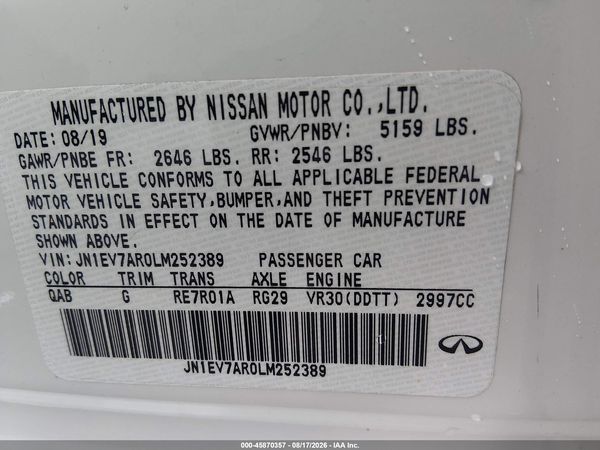 2020 INFINITI Q50