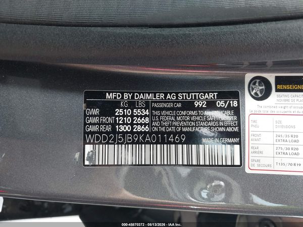 2019 MERCEDES-BENZ CLS 450 CLS450