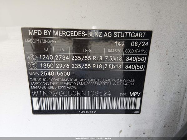 2024 MERCEDES-BENZ EQB 250 SUV EQB 250+