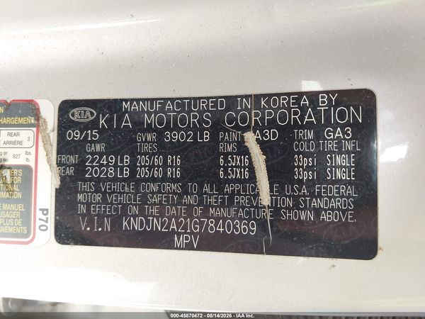 2016 KIA SOUL Plus