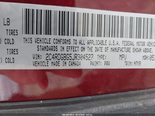 2018 DODGE GRAND CARAVAN SE PLUS