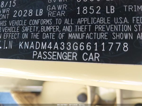 2016 KIA RIO LX