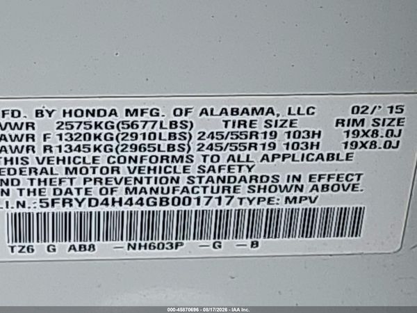 2016 ACURA MDX
