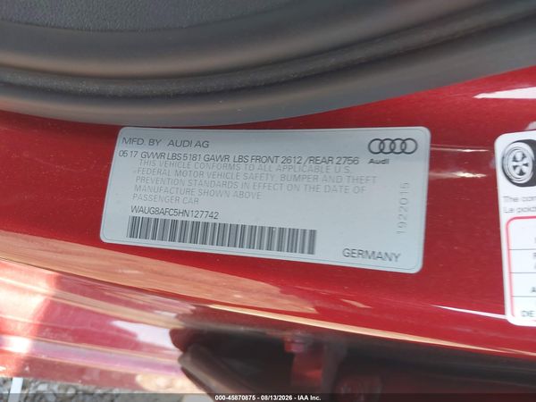 2017 AUDI A6 PREMIUM PLUS
