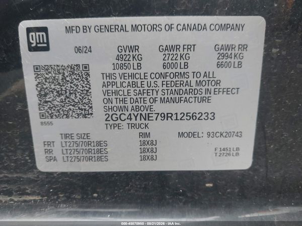 2024 CHEVROLET SILVERADO 2500HD 4WD  STANDARD BED LT — I9