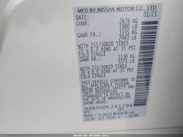 2023 NISSAN PATHFINDER SL 4WD — I9