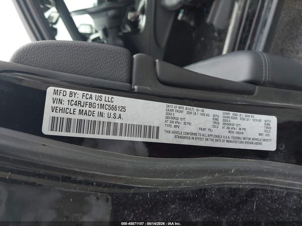 2021 JEEP GRAND CHEROKEE LIMITED 4X4