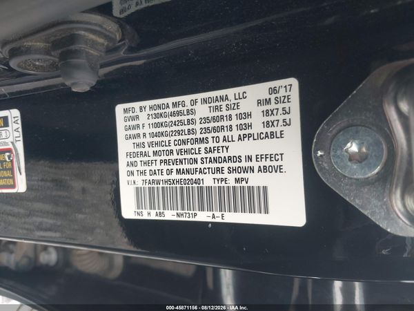 2017 HONDA CR-V EX