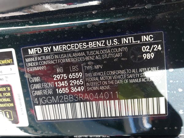 2024 MERCEDES-BENZ EQE 350+ SUV EQE350+