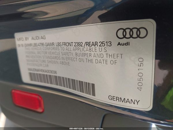 2019 AUDI A4 45 PREMIUM