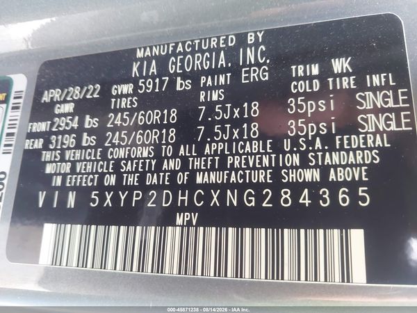 2022 KIA TELLURIDE LX