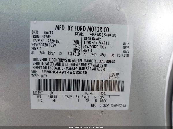 2019 FORD EDGE TITANIUM