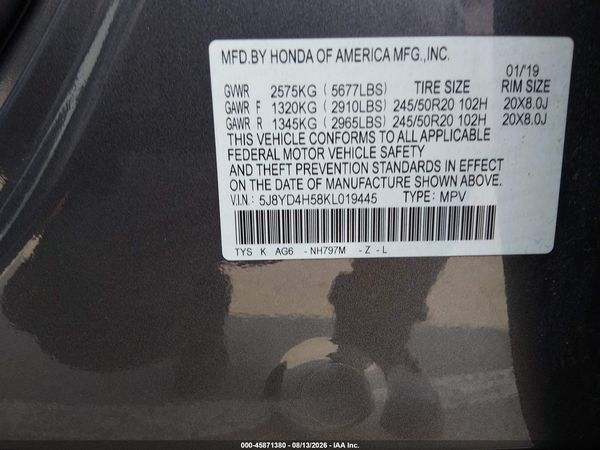 2019 ACURA MDX TECH PKG