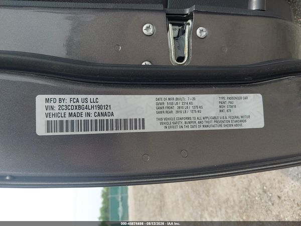 2020 DODGE CHARGER SXT RWD