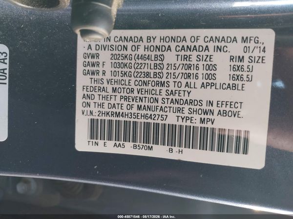 2014 HONDA CR-V LX