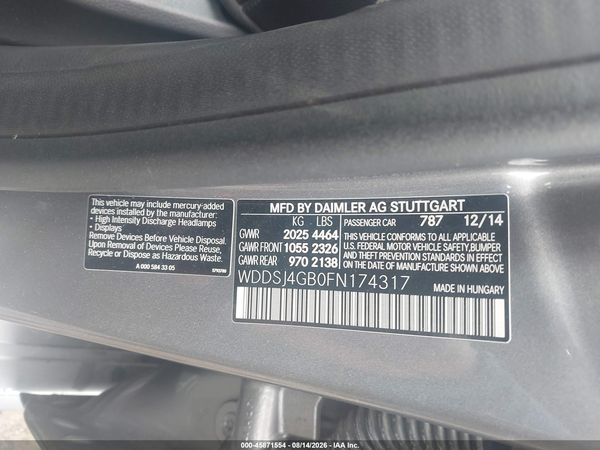 2015 MERCEDES-BENZ CLA 250 4MATIC