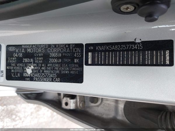 2018 KIA FORTE LX